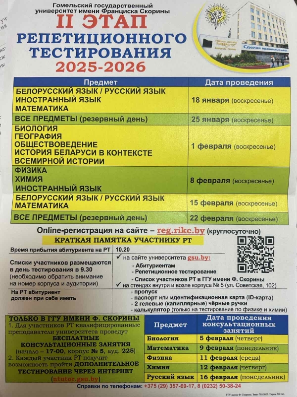 II этап репитиционного тестирования 2025-2026