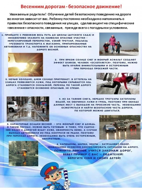 Весенним дорогам -  безопасное движение!